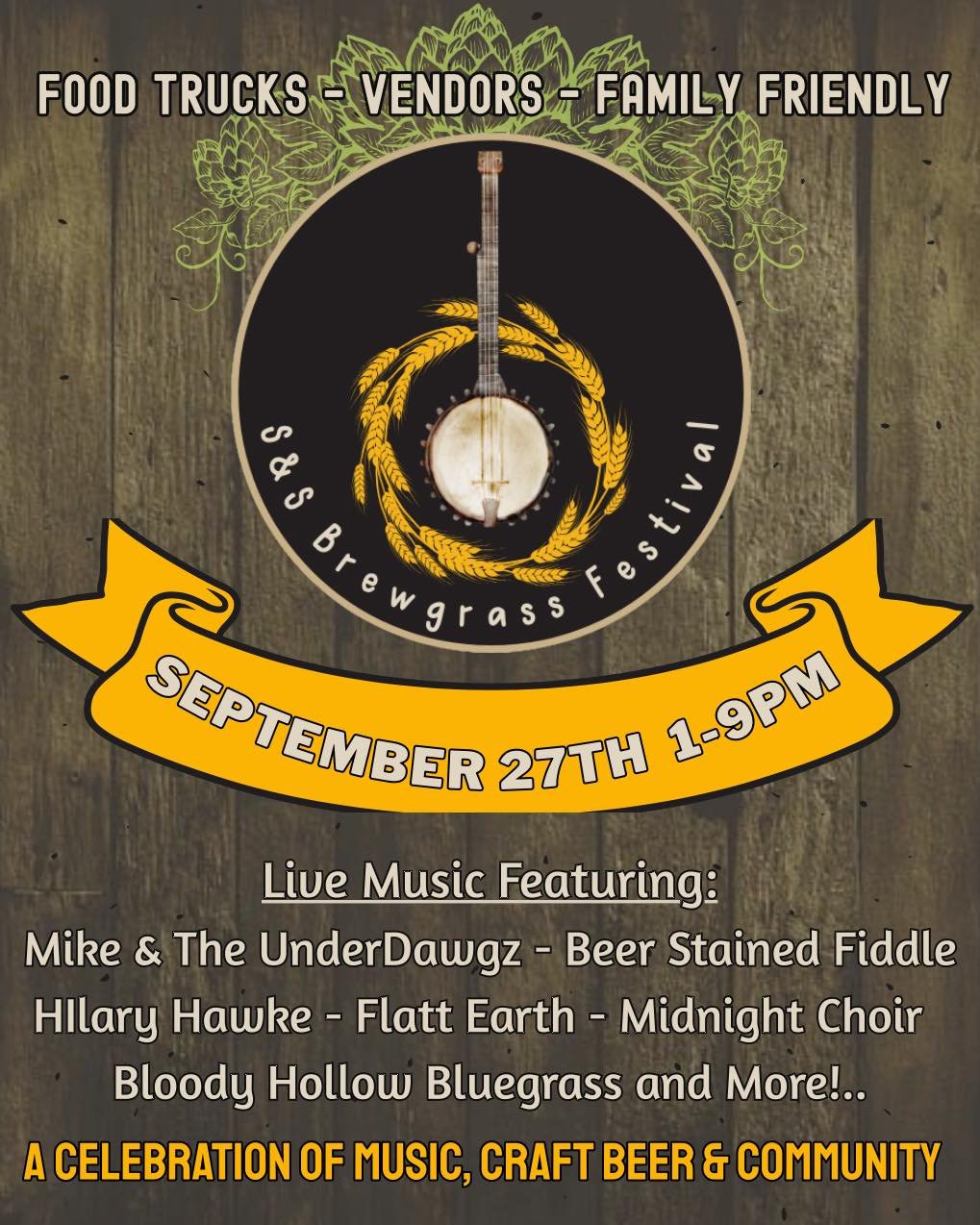 🎶🍻 We&rsquo;re thrilled to announce the return of our BrewGrass Festival this September! 🍻🎶

Join us for our second annual celebration of music, craft beer, and community&mdash;bigger and better than ever with TWO stages of live talent this year!