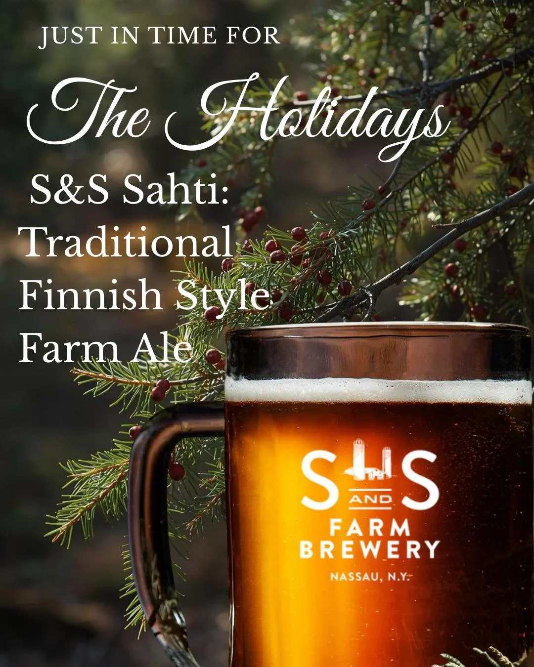 Something New brewing at 🎄✨S&amp;S just in time for our holiday weekend&hellip;

S&amp;S Sahti: A Traditional Finnish Farmhouse Ale

True to style, this Sahti is hazy, sweet, and very low in bitterness, with juniper used in the place of hops. A full