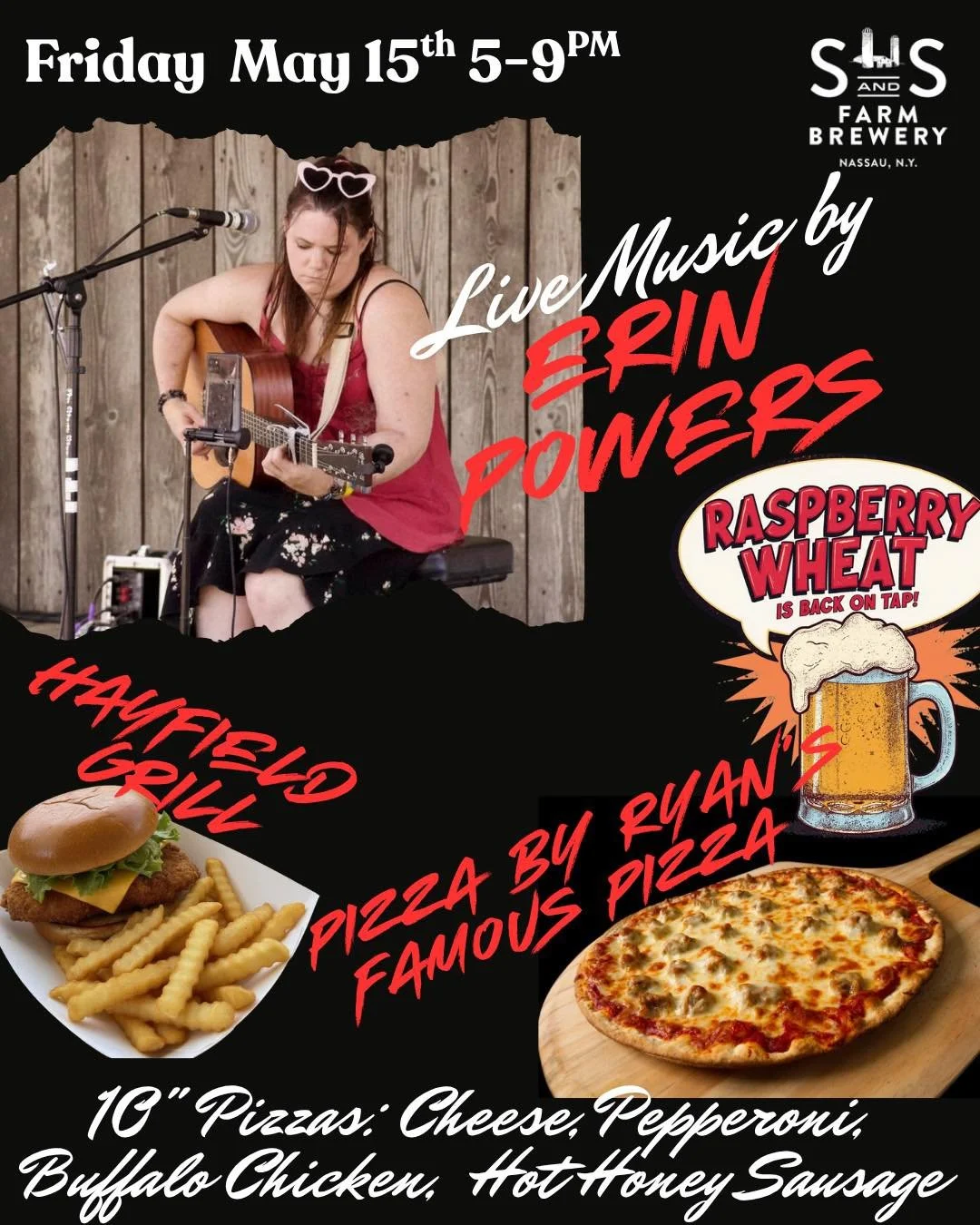 I scream you scream we all scream for &hellip; Raspberry Wheat! 🍺🍺 Back on tap this weekend! 

Great tunes by Erin Powers and crowd favorite Red Haired Strangers Duo. Looking good for some outside music&hellip; finally! 

Hayfield Grill (final week