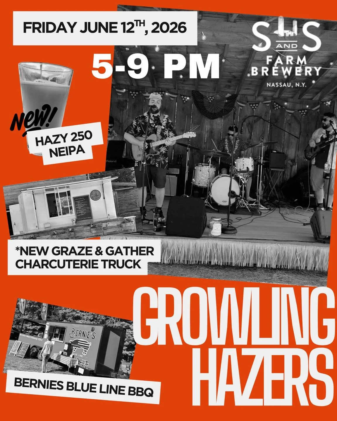 Things are getting hot&hellip; 
and so is the weekend line up! 

Rain or shine we will have killer music inside our taproom or at our outside stage. 

Bernie&rsquo;s Blue Line Bbq and This Guy Bites guest food trucks with Graze and Gather Charcuterie