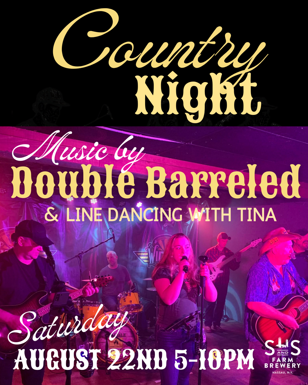Country Music Night! Double Barreled and Line Dancing with Tina