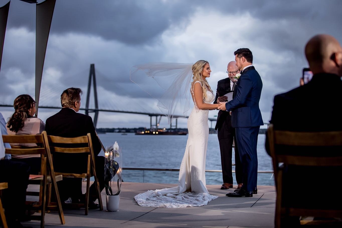 Just one short month ago, Holly and Glenn had a beautiful intimate ceremony in front of their closest family and friends! The rain cleared at just the perfect time, but left behind some beautiful, dramatic clouds 😍 and right on cue, as they were pro