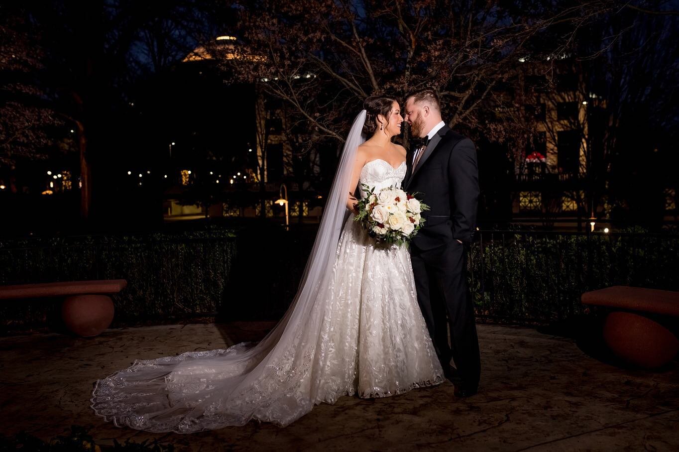 #sneakpeek!!! @rhenson20 and @mkhenson12 had a #newyearsevewedding their family and friends will never forget!! The Renaissance Hotel was the perfect spot for their ceremony, and Rebecca made the chandelier they stood under to say their I Dos! Can&rs