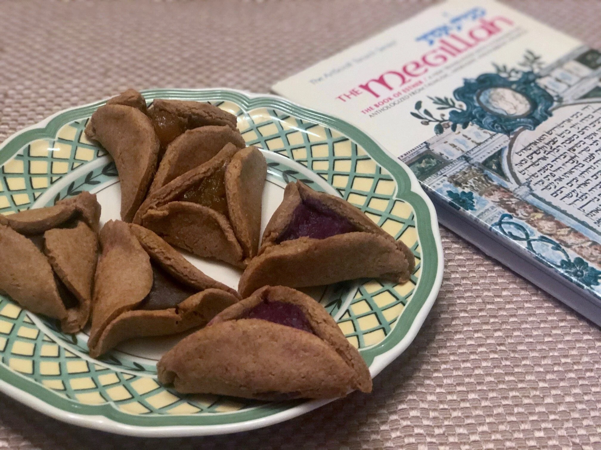 Whole wheat and oat flour hamantaschen with three different fillings