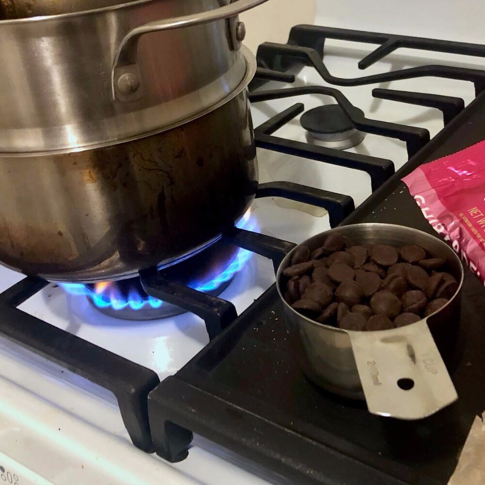 Version 3 Prepping Cacao Chips for Double Boiler