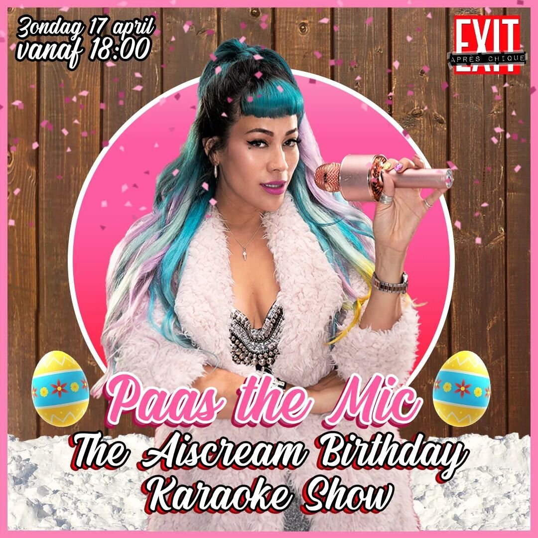A little karaoke party never hurt nobody 🎤 Come celebrate my birthday @exitamsterdam with me🍦!! April 17th 18:00, right after your Easter brunch 🐰👯🐣🥚👯&zwj;♀️ @theaiscreamkaraokeshow