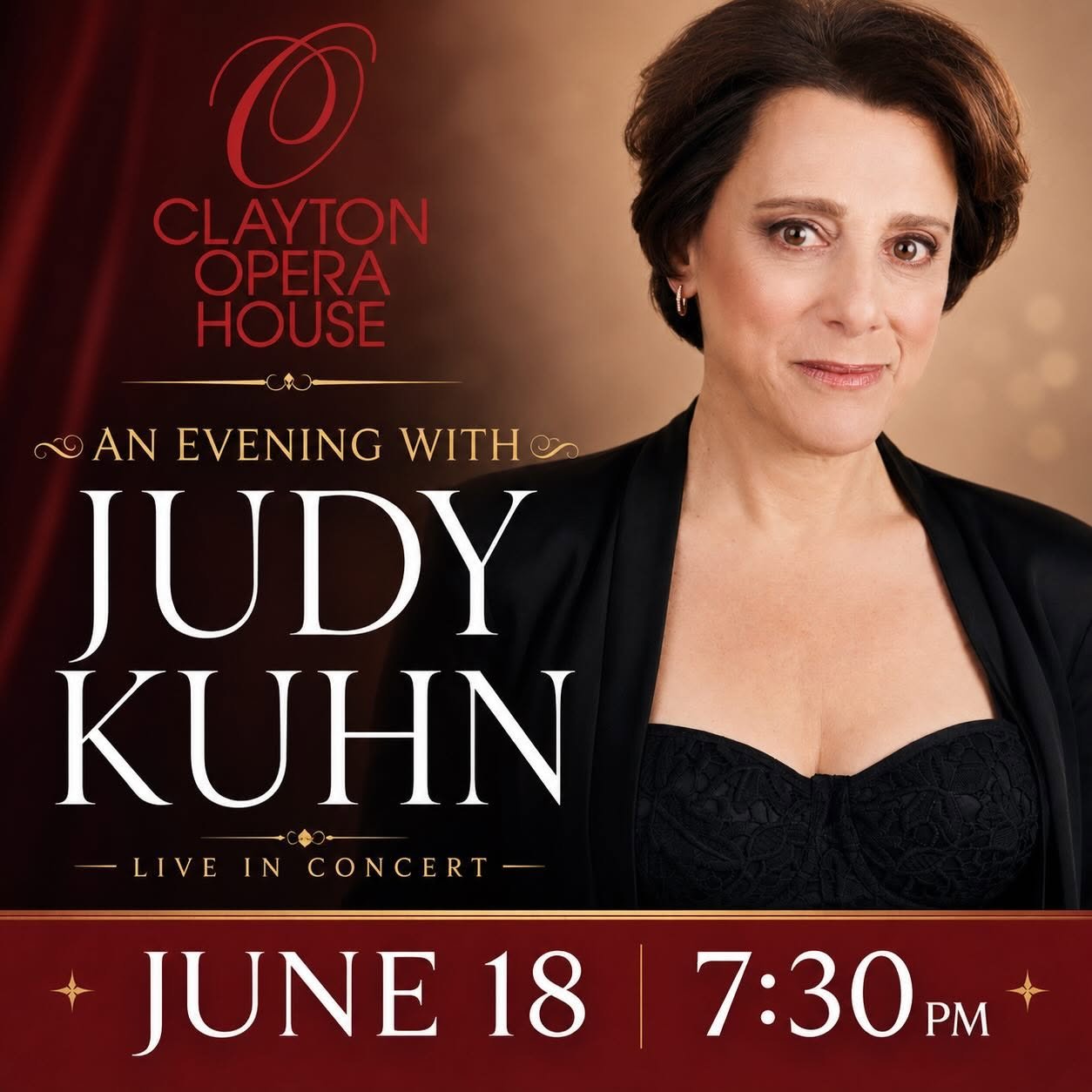 🎭✨ INTERVIEW SPOTLIGHT: AN EVENING WITH JUDY KUHN AT THE CLAYTON OPERA HOUSE ✨🎭

Quince talks with Judy Kuhn, the acclaimed Broadway star, Disney vocalist, and multiple Tony, Grammy, and Olivier Award nominee, to discuss her upcoming performance at