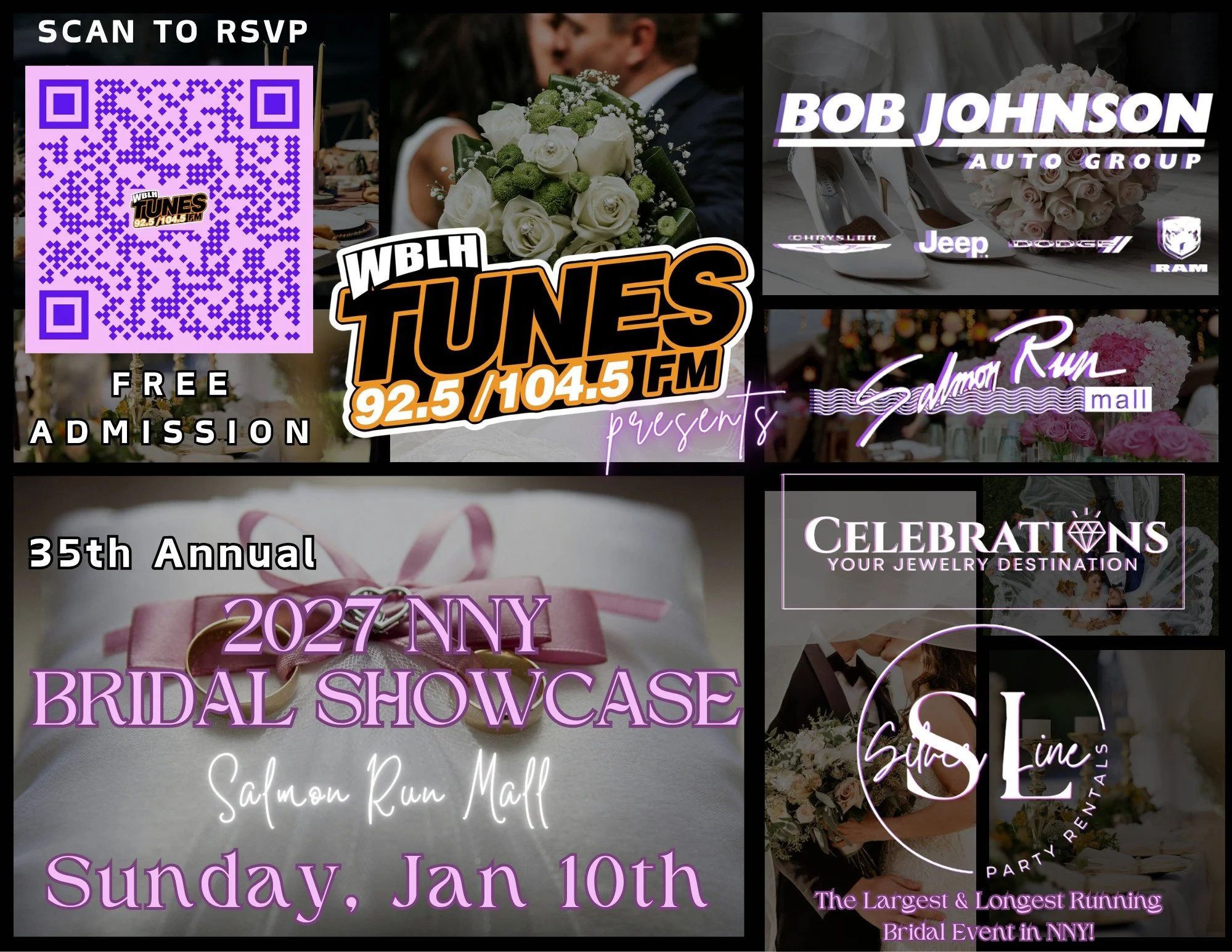 💍 RSVP FREE to the 35th Annual NNY Bridal Showcase! CONGRATULATIONS, NORTH COUNTRY BRIDES &amp; GROOMS! 💍

You said YES! ❤️ Now comes the fun part... planning your big day!

👇 BRIDES &amp; GROOMS: RSVP FREE TODAY! 👇
https://www.tunes925.com/nny-b
