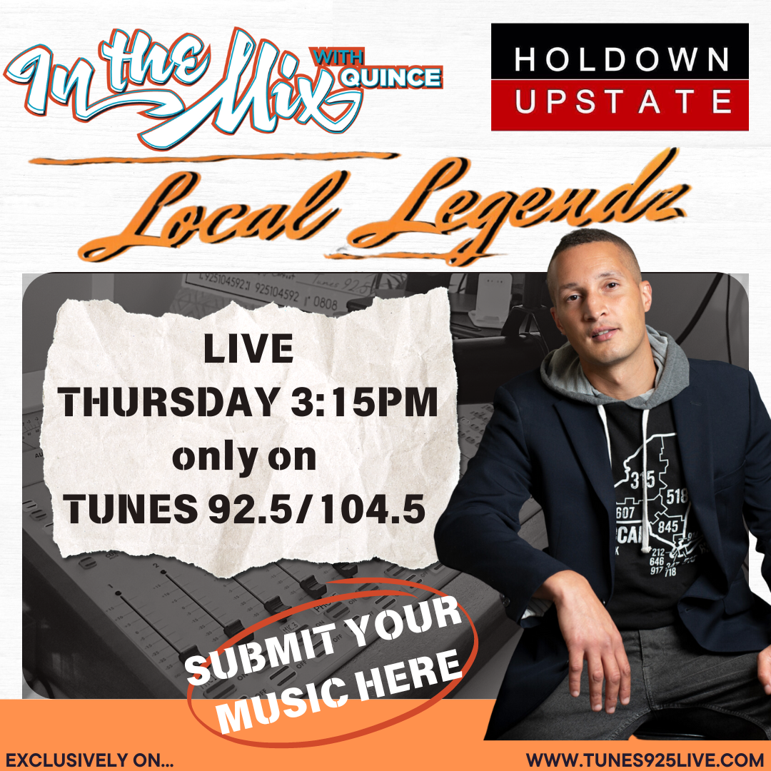 Submit your music for a chance to be featured on Local Legendz, showcasing talented artists from across the North Country on Tunes 92.5.
