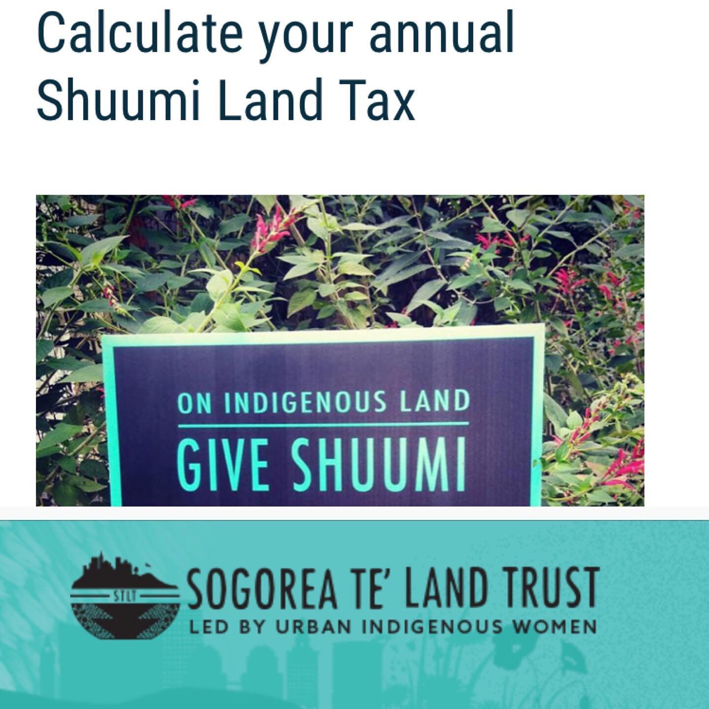 Highly recommend donating a land tax to @sogoreatelandtrust - a woman-run Ohlone organization trying to reclaim some ancestral land for their community, &amp; to keep their culture alive.