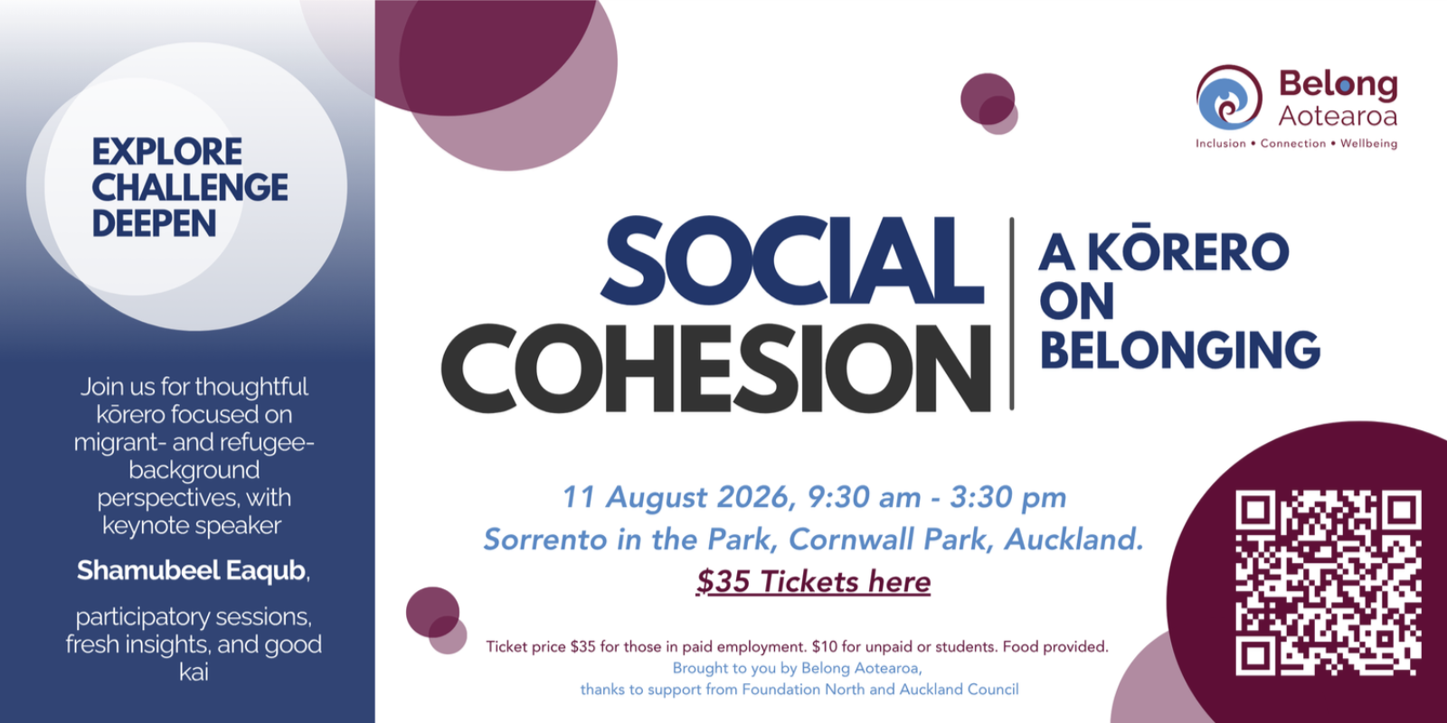 Join us for a kōrero on belonging and social cohesion