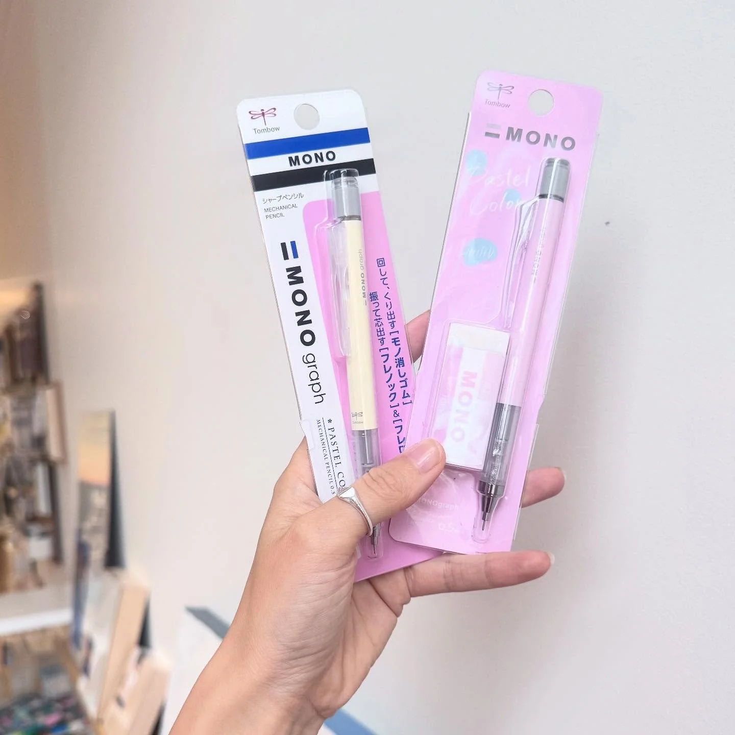 Mono mechanical pencils by Tombow are 👌🏻

We have three pastel colours available in store &amp; pencil eraser sets!