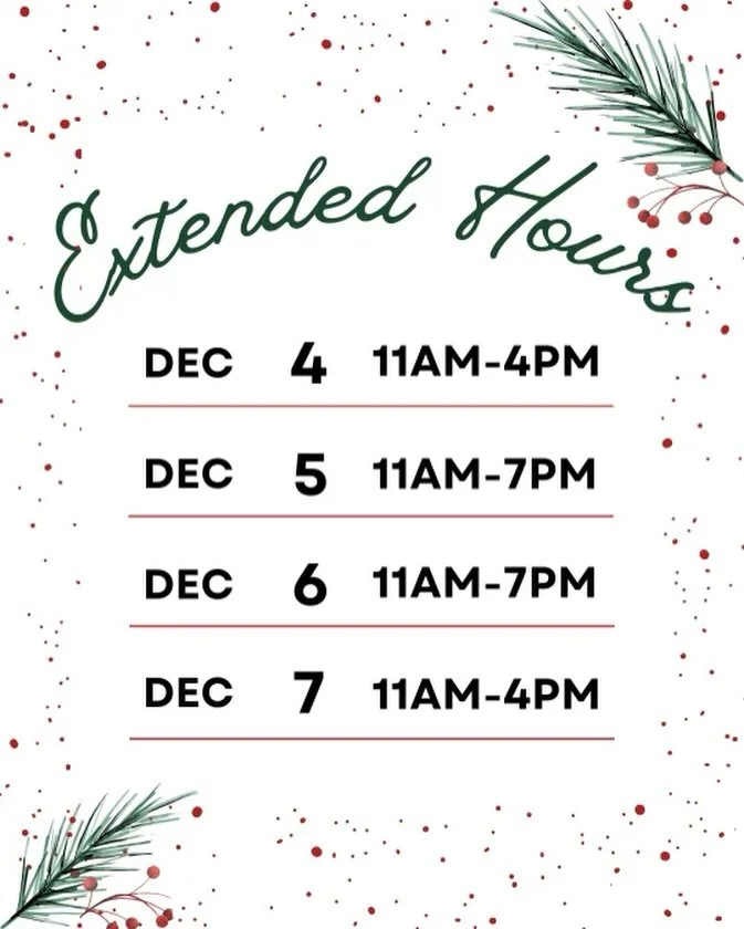 Extended hours while Christmas on The Bay is running!