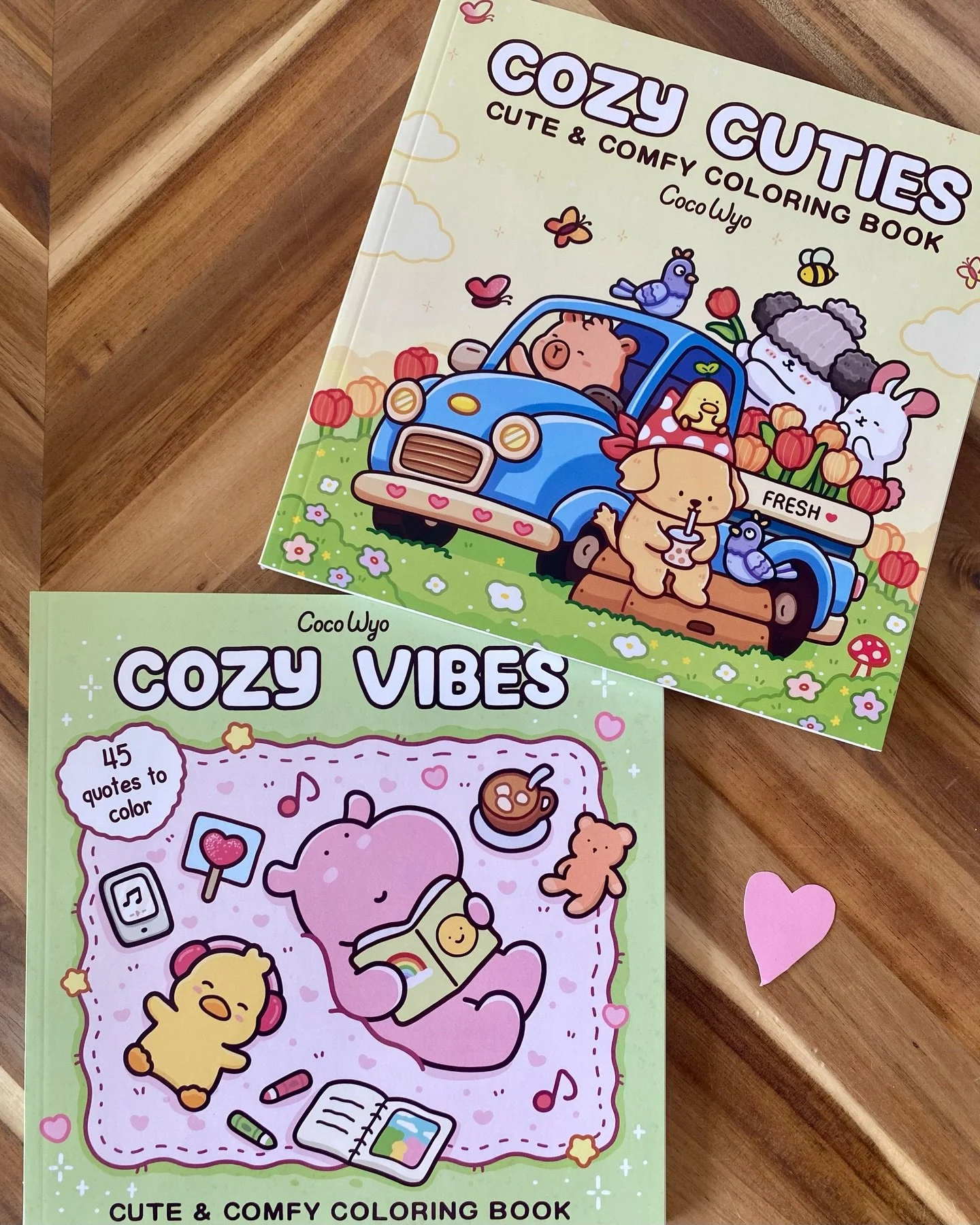 Get cozy with Coco Wyo&rsquo;s Cozy Cuties and Cozy Vibes colouring books 💛 Available in store! 
&bull;
&bull;
&bull;
#cocowyo #cocowyocolouringbook @cocowyocoloring