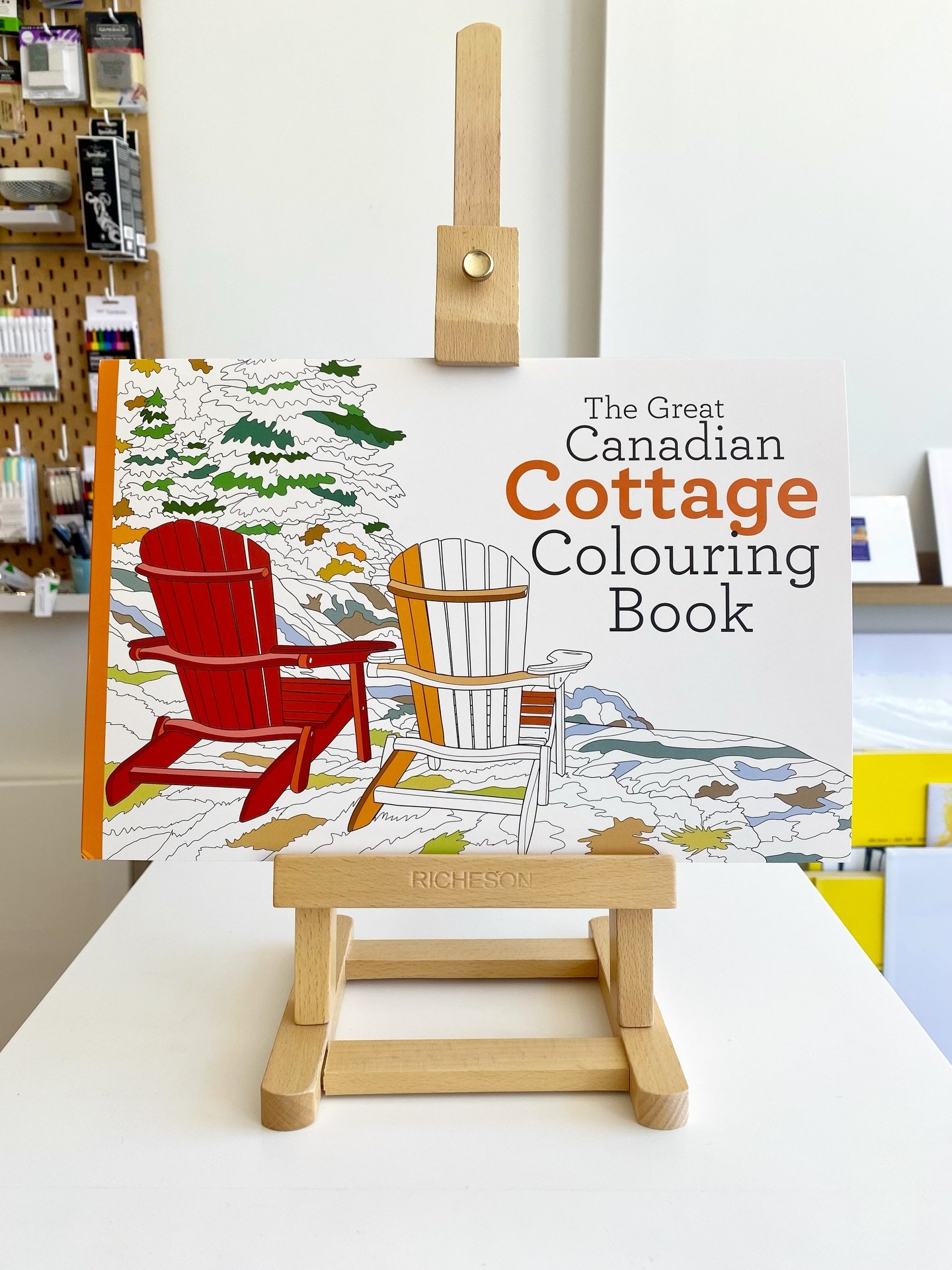 Colouring a cottage while at a cottage? Yes please! 🛶 Find this and more colouring books in store.