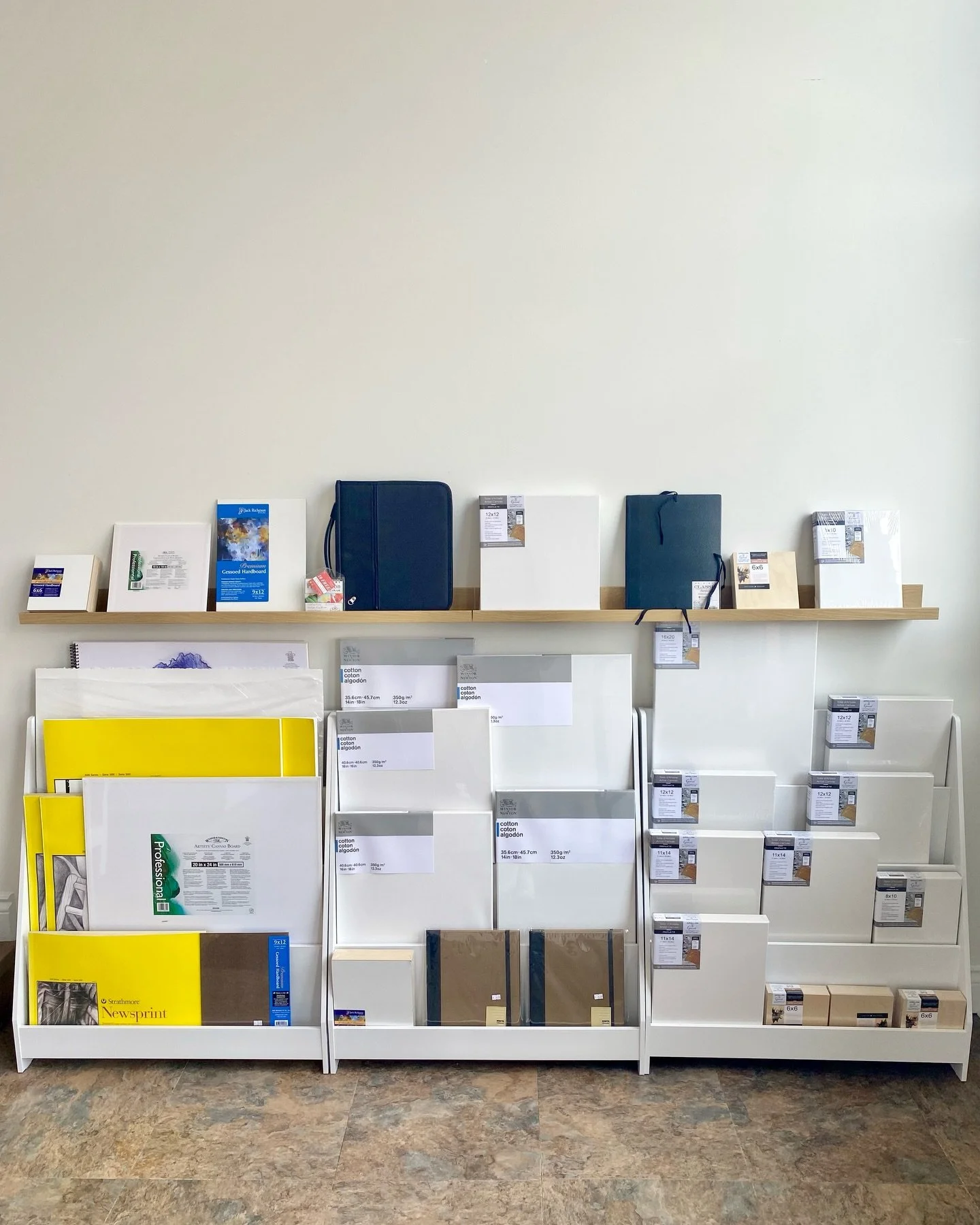 Come browse our range of art essentials 🎨 From canvas and wood panels to drawing and printmaking papers, plus snazzy portfolios and presentation cases.

Know a brand or size you like and not seeing what you need? We&rsquo;re always open to recommend