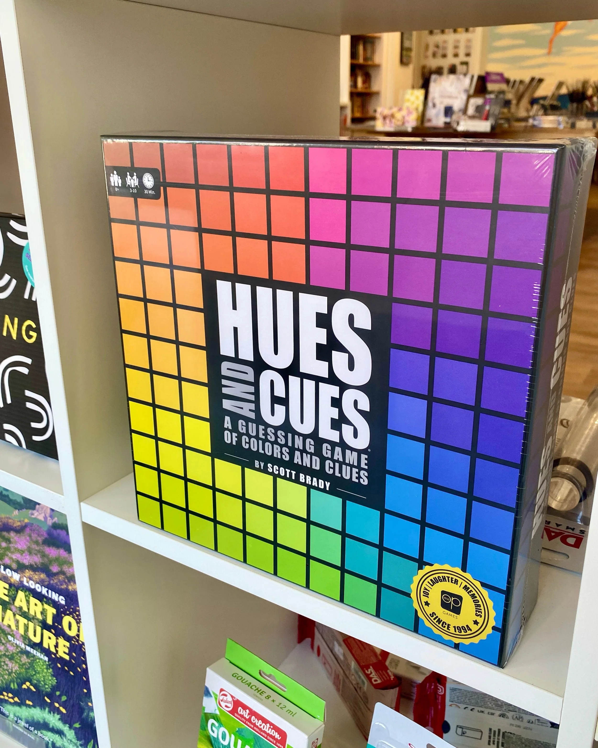 Your new favourite board game 🌈

In Hues &amp; Cues, use 1-2 word clues to get your friends to guess the exact colour on the board. The closer they get, the more points for you and them. 

Easy to learn, easy to play - even for the friends that usua