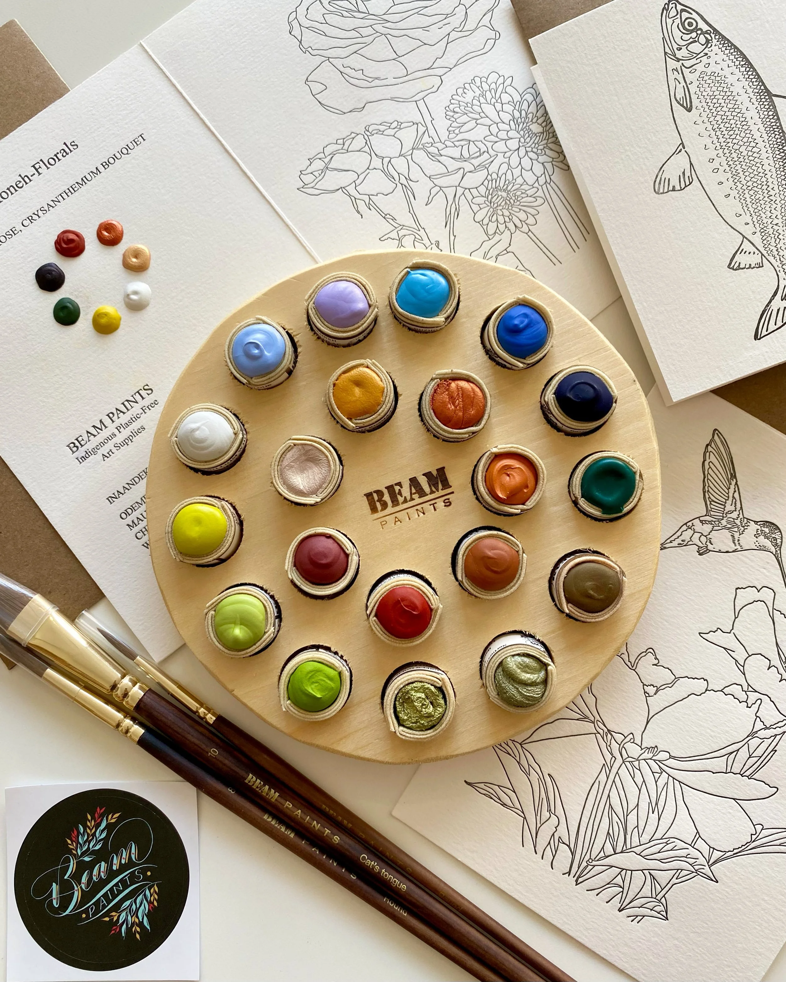 You can catch me admiring these paints atleast once a day 🎨 . We&rsquo;re so grateful to have this incredible Canadian company and their stunning watercolour products in store. Indigenous-owned and handmade on Manitoulin Island with natural pigments