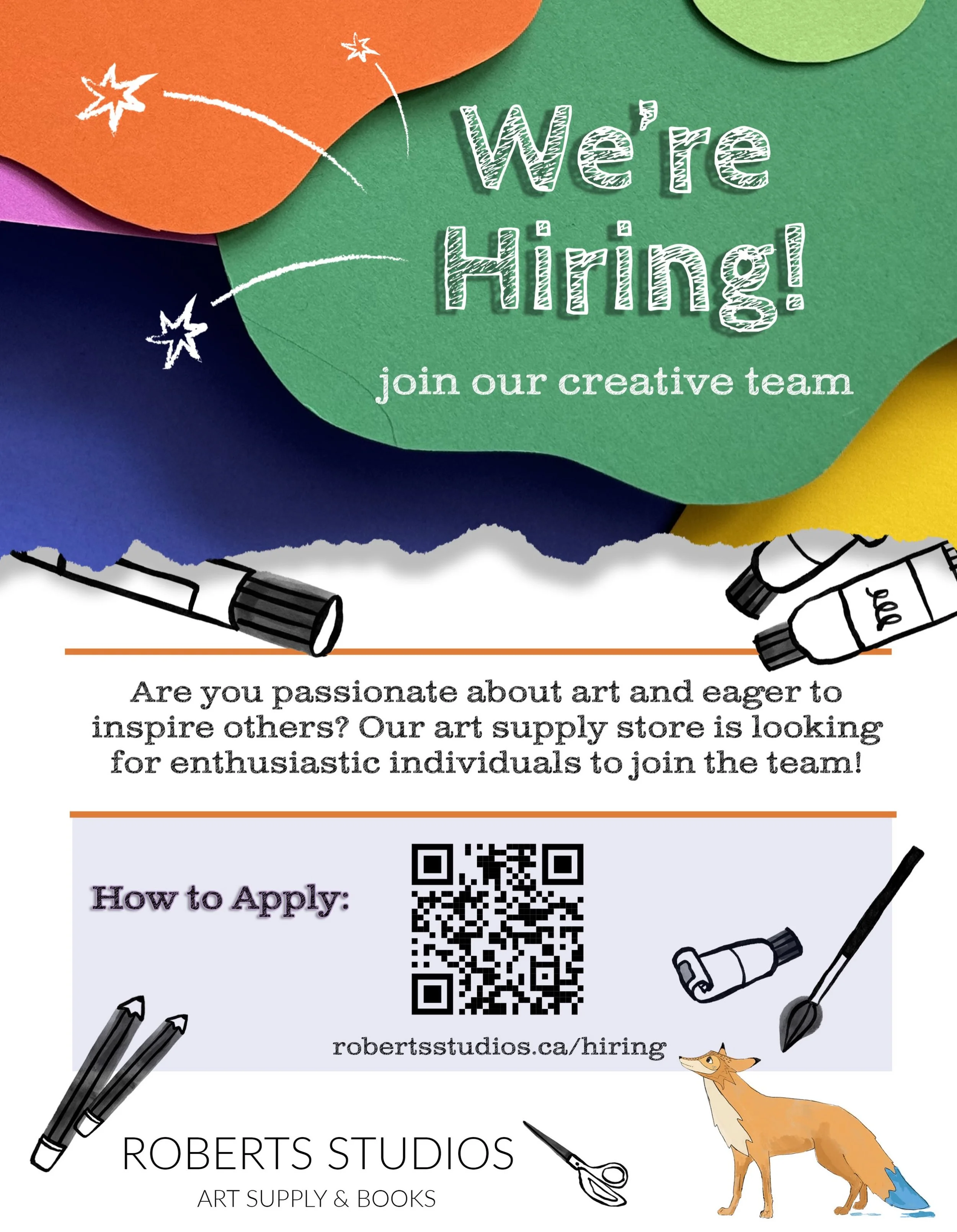 Interested in joining the Roberts Studios team? We have a part time position opening up in the next 3 weeks! 

✨Fridays and Saturdays from 11-5✨

BONUS if you have cafe experience as we will be adding a little micro cafe to the shop before the end of