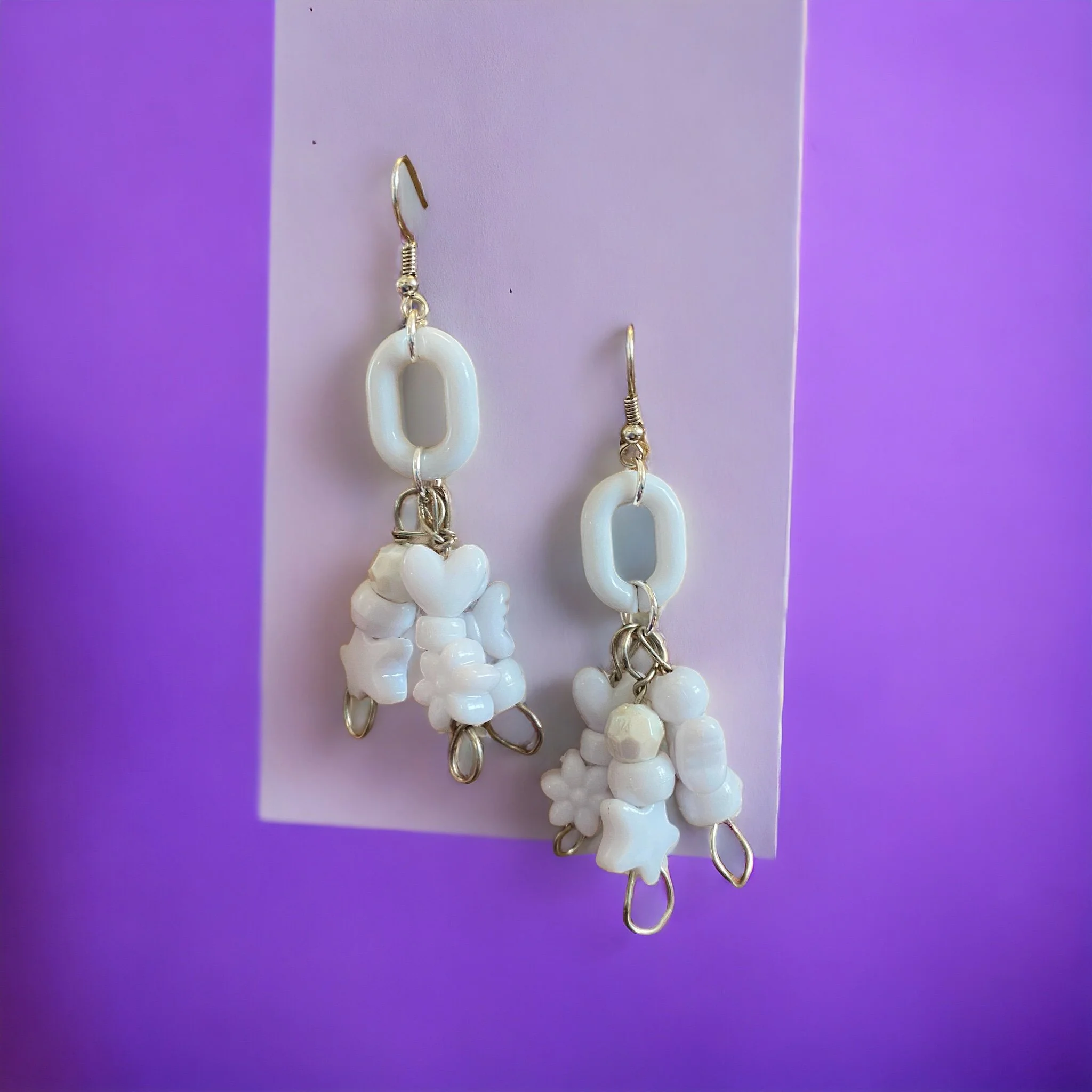 White Dangle Earrings