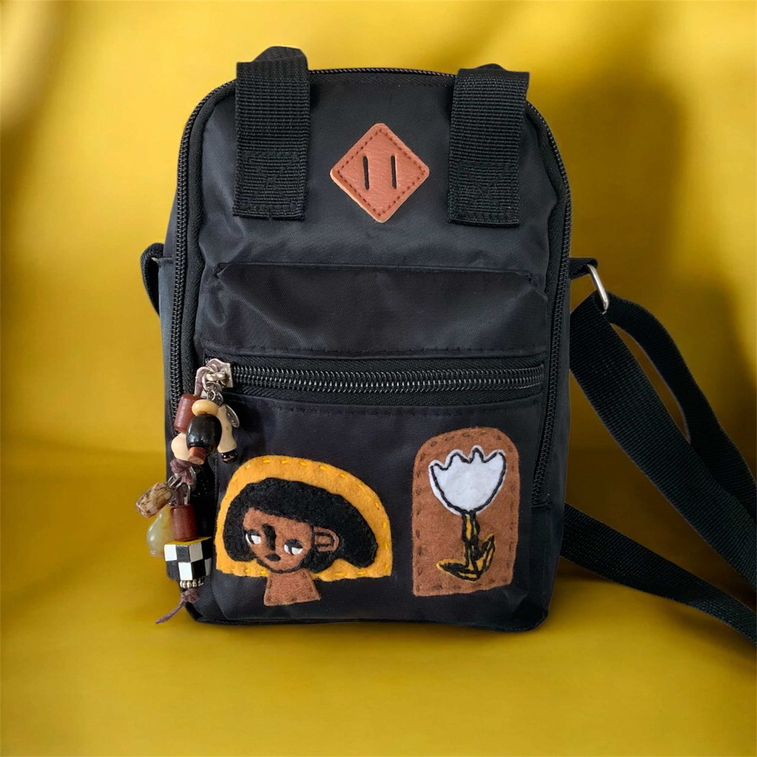 Hand-Embroidered Small Crossbody Bag