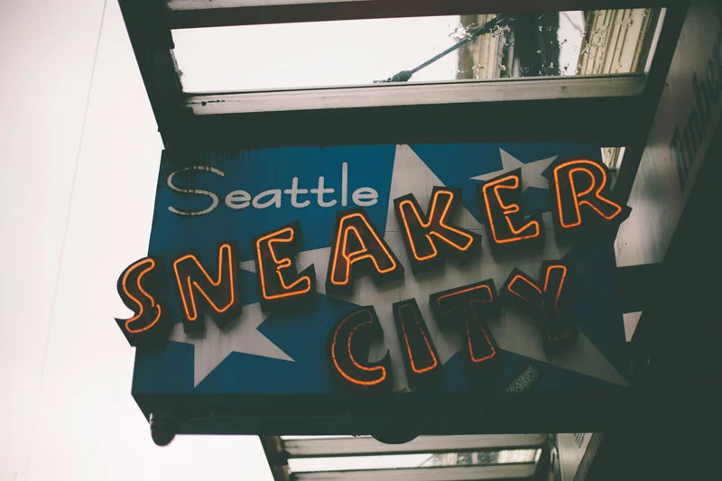 Seattle Washington Sneaker City signage