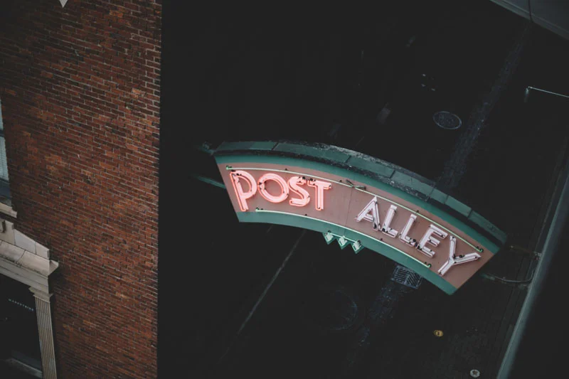 Seattle Washington post alley signage