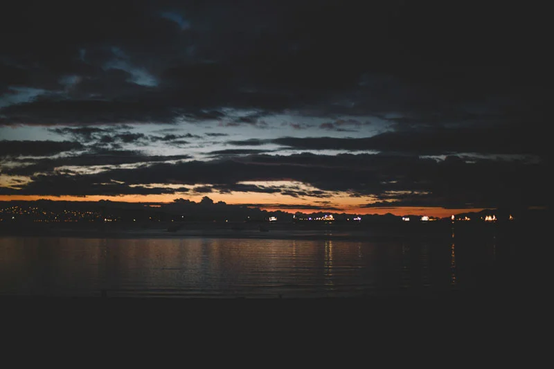 Vancouver BC Sunset Beach at Night