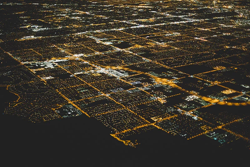 Night Aerial Views: San Francisco to Las Vegas