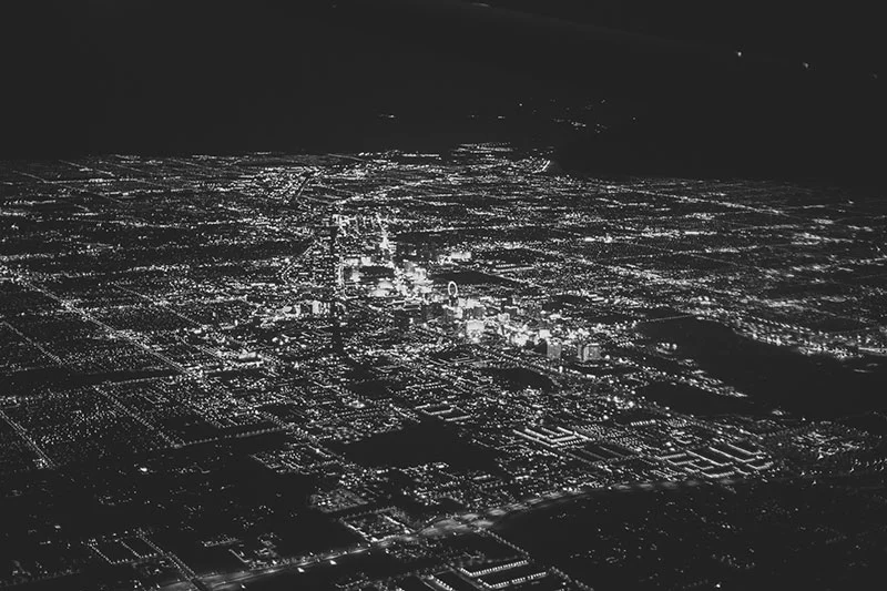 Night Aerial Views: San Francisco to Las Vegas