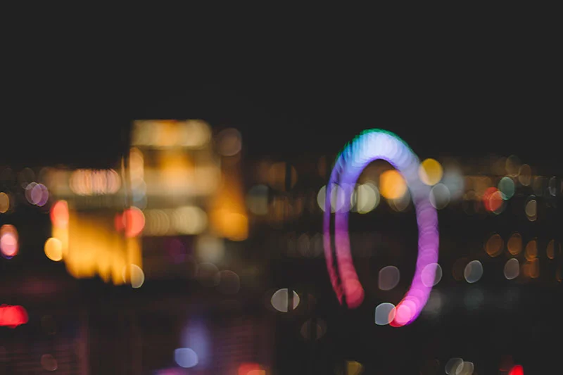 Rainbow bright: Las Vegas in bokeh