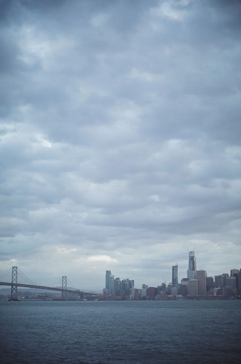 San Francisco cityscape skyline from Treasure Island