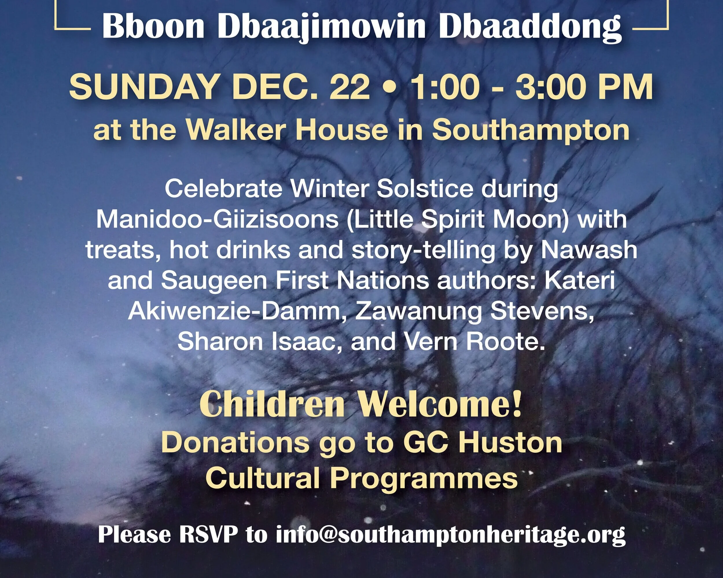 Winter Solstice Story-Telling - Bboon Dbaajimowin Dbaaddong