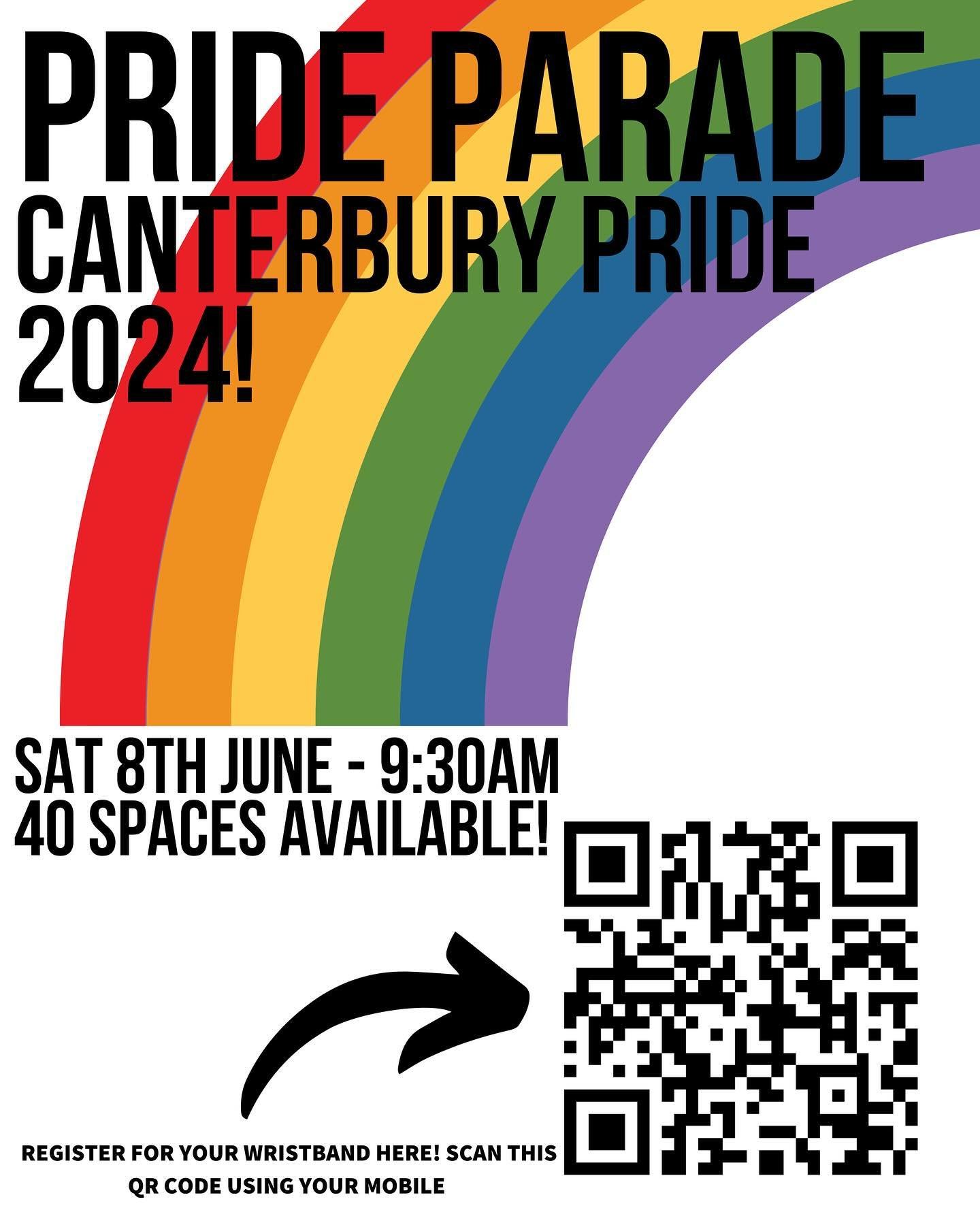 Join us for a vibrant day at Canterbury Pride! 🌈 

Show your support with Canterbury College SU in the parade. Limited spots available, so don&rsquo;t miss out! (KATIE PRICE IS APPEARING BTW, JUST SAYING X)

Shannon, your Student Experience Officer,