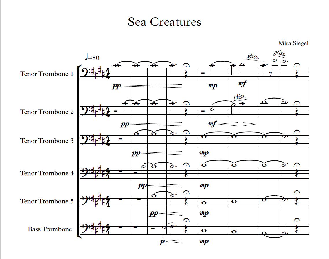 Full Score + individual parts: Sea Screatures