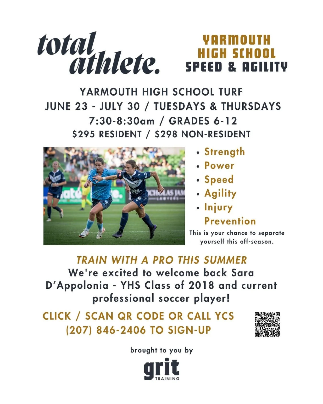 Total Athlete is back again for our 8th summer!

Don&rsquo;t miss your chance to train with a pro @mainesportschic 

Registration link bio!