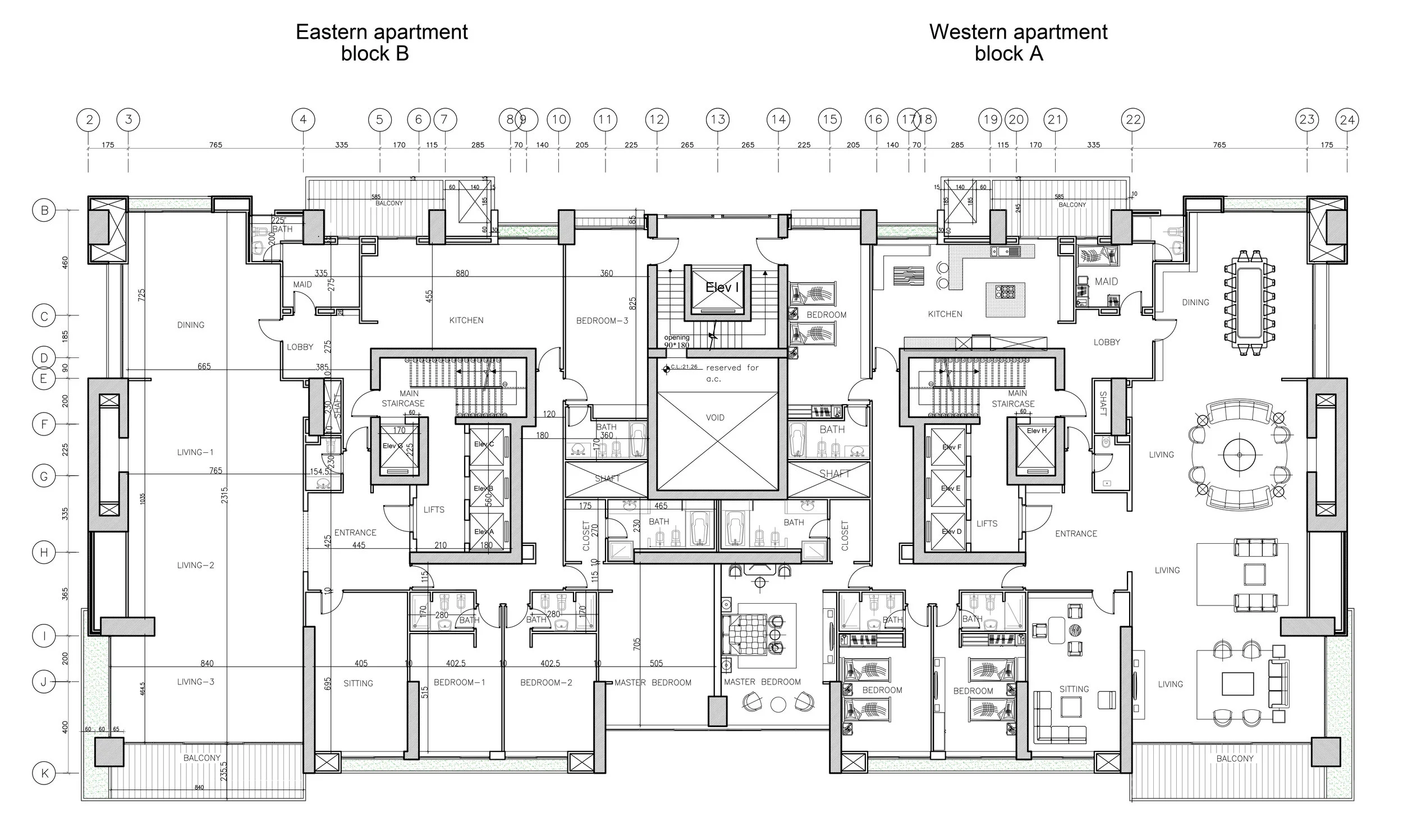 Typical Floor Plan - Block A or B