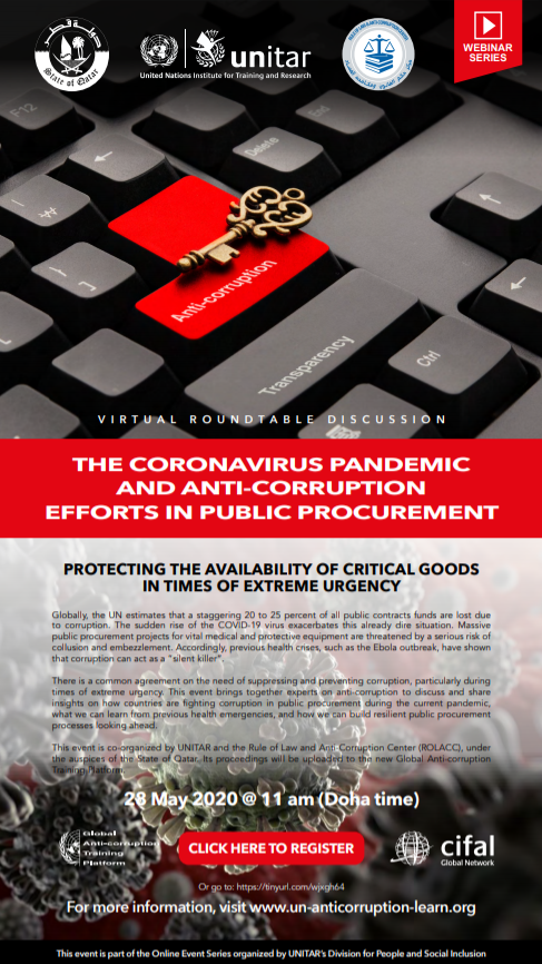 Watch recording: UNITAR and ROLACC Host a Webinar on Anti-corruption and Procurement in Times of COVID-19