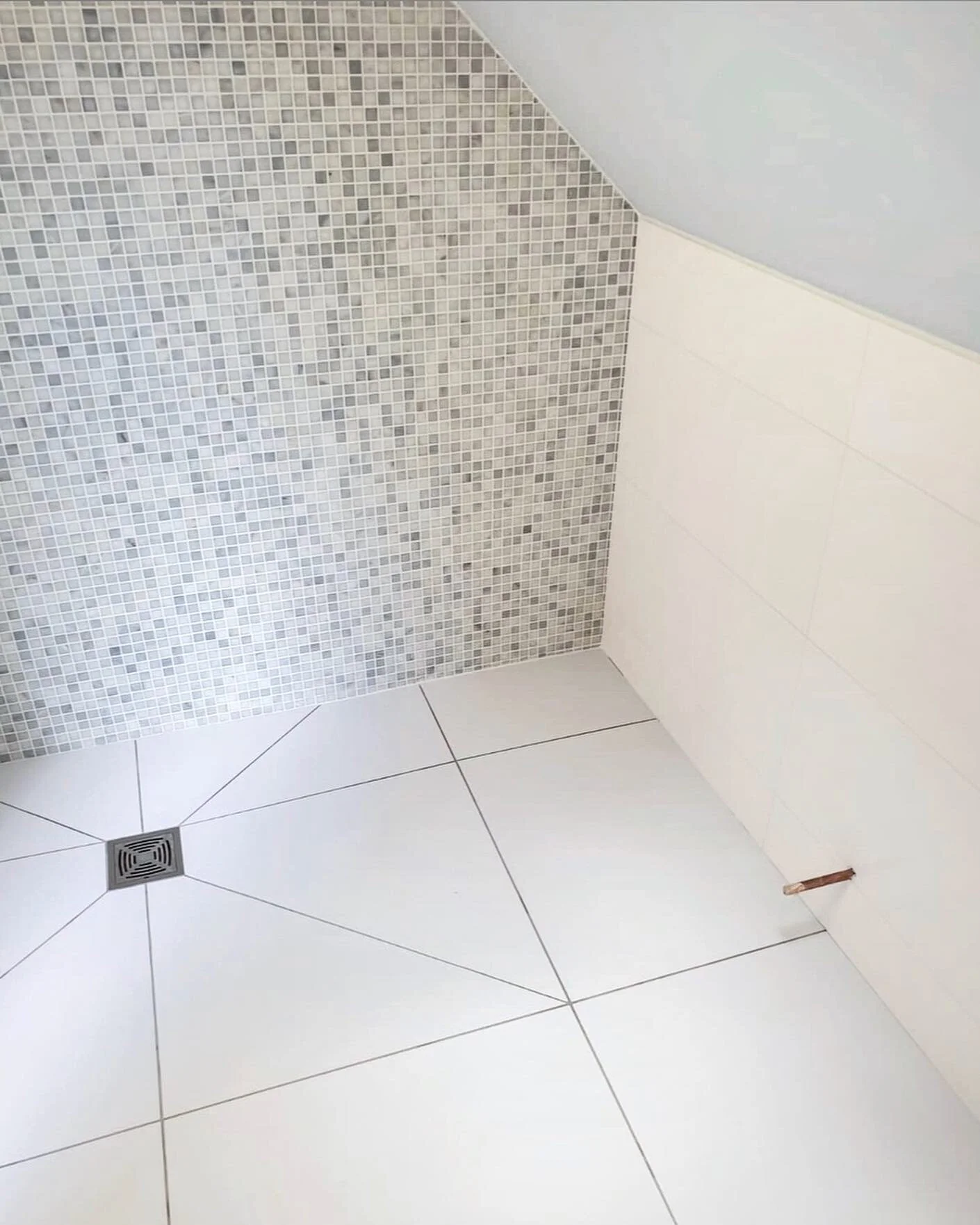 Completed mosaic bathroom, tiles supplied by @bocchettaceramica 
.
.
.
.
.
.
#tiles #tiling #tilingwork #bathroomdesign #bathroom #bathroomdecor #decor #design #woodeffect #woodeffecttiles #porcelain #shower #mosaic #wetroom #refurbished #luxury #hom