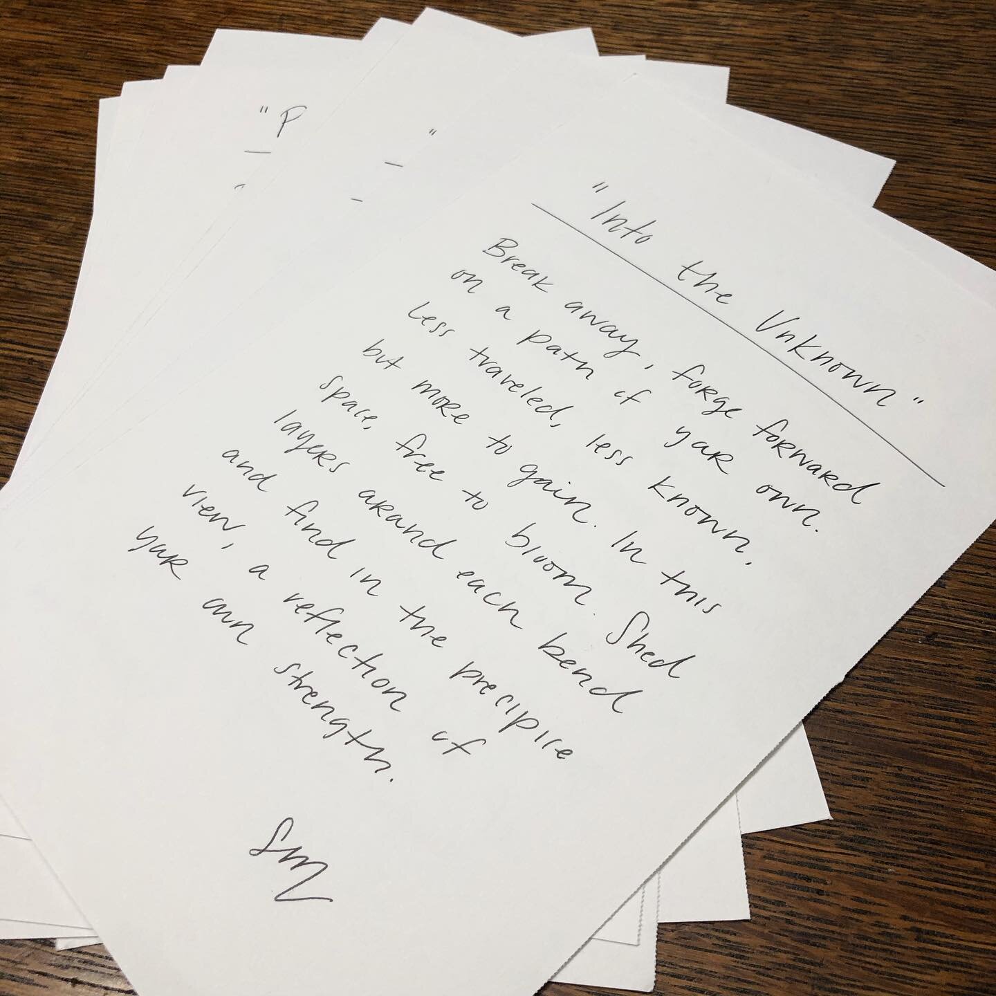 It was not my intention initially to letter the poem I wrote with each piece, but as I sat with a heart full of love writing thank you cards, I found myself being pulled to connect these two parts of my process.

In my writing I thought of all of the