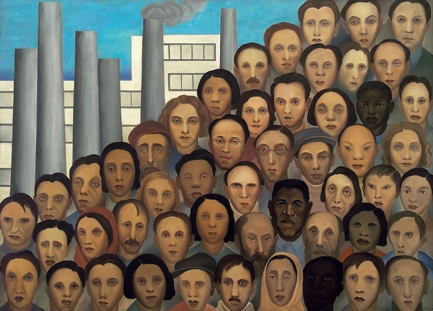 "Operários" (1993): a foto não faz jus ao quadro em si, enorme, com esses rostos todos olhando para você