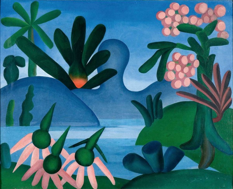 "O lago" (1928): os críticos consideram esse quadro bem decorativo. Já eu acho ele bem misterioso, com uma cara de quem guarda um segredo
