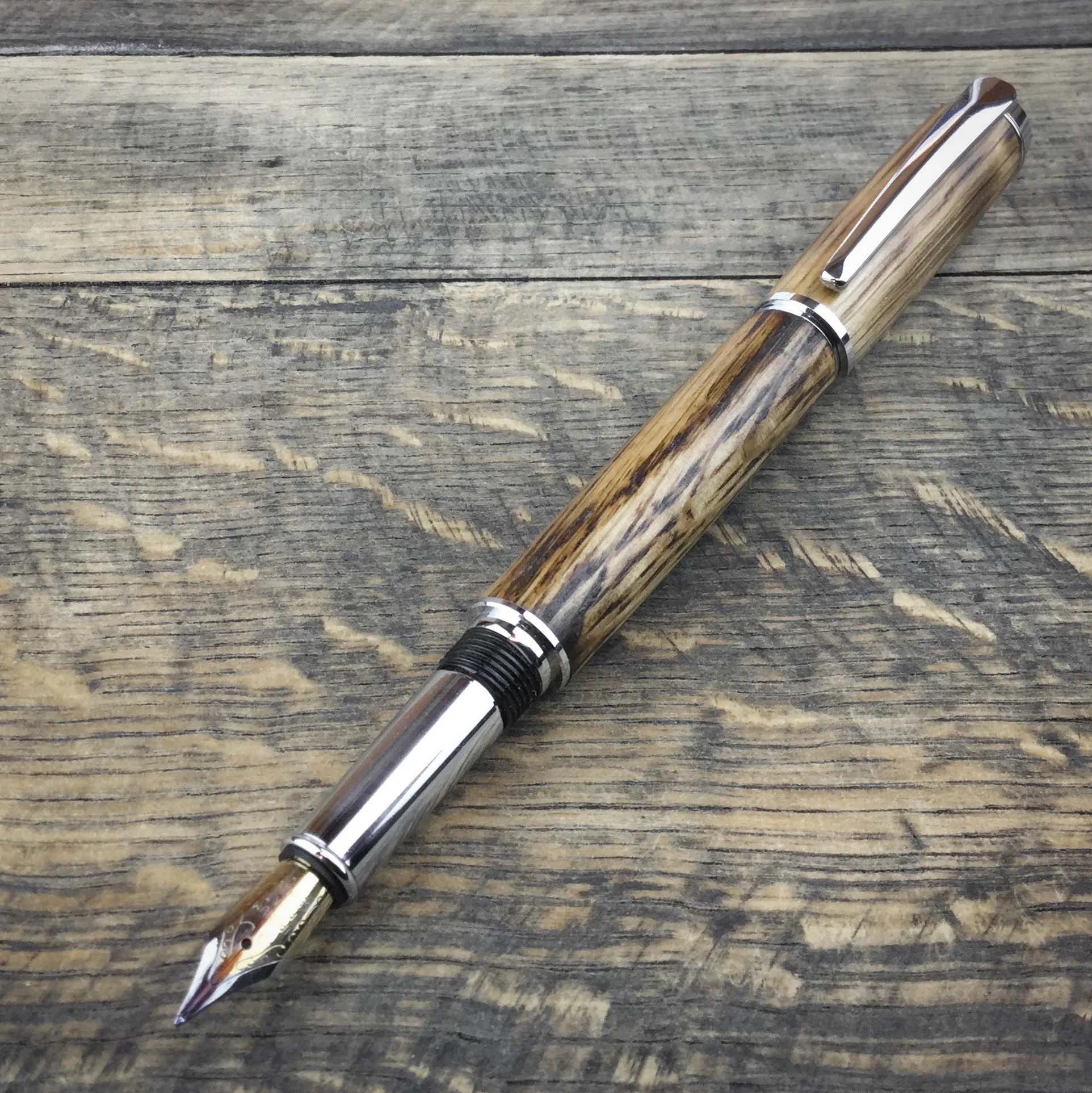 wooden fountain pen from Scottish whisky barrels