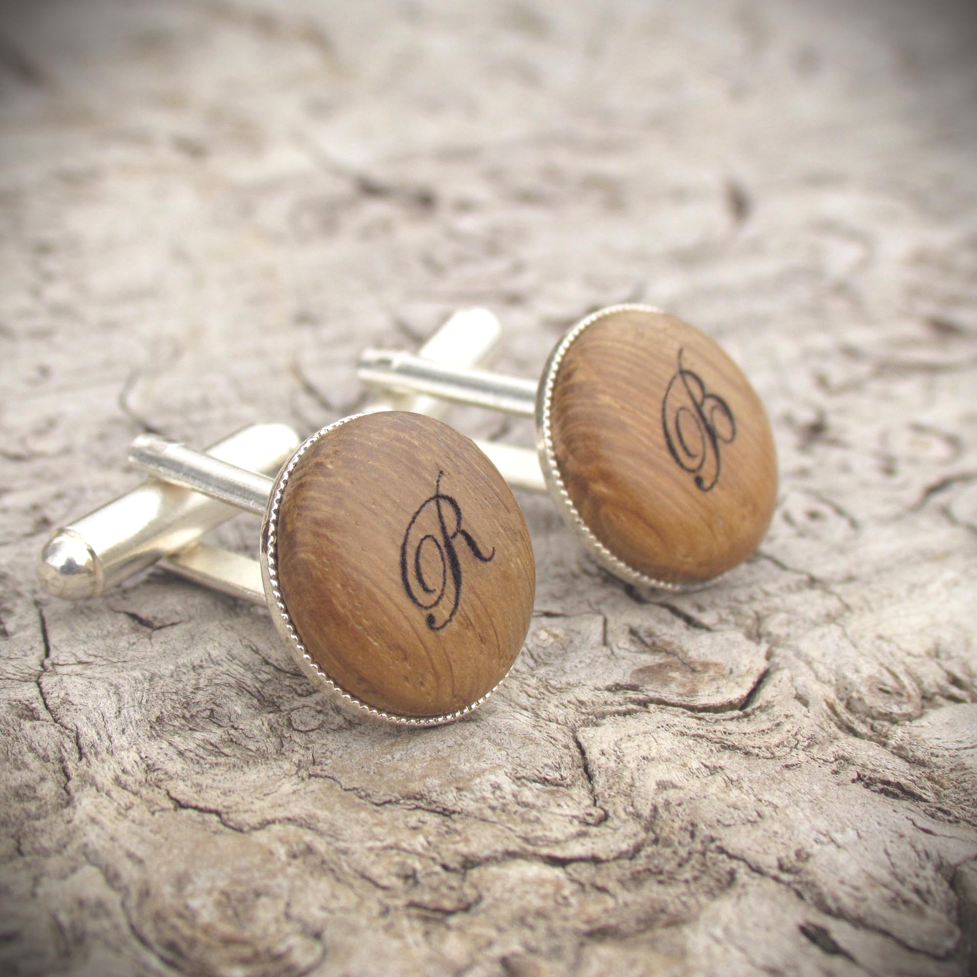 cufflinks from whisky barrel oak