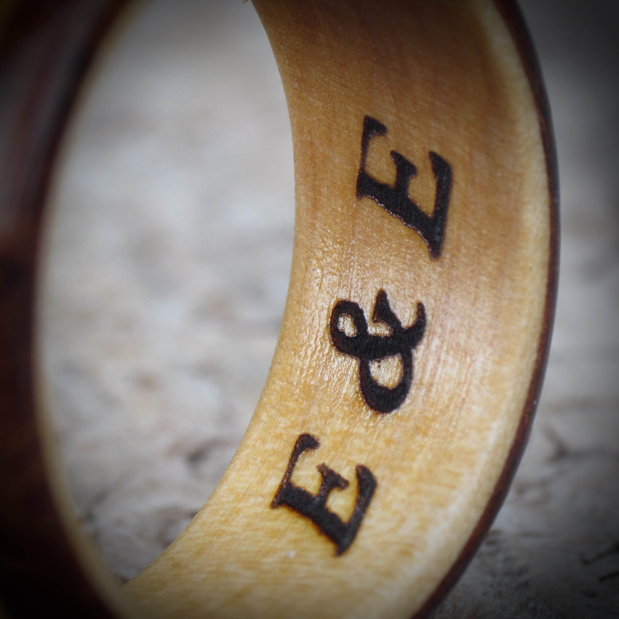 wooden ring personalisation