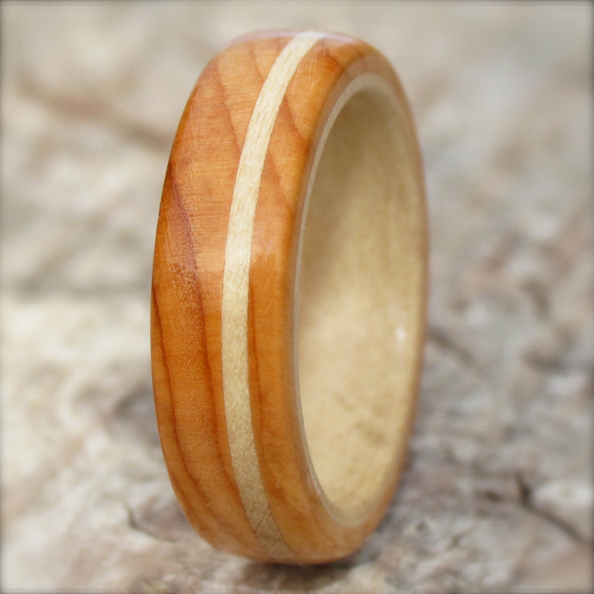 wooden ring from Yew and Holly trees