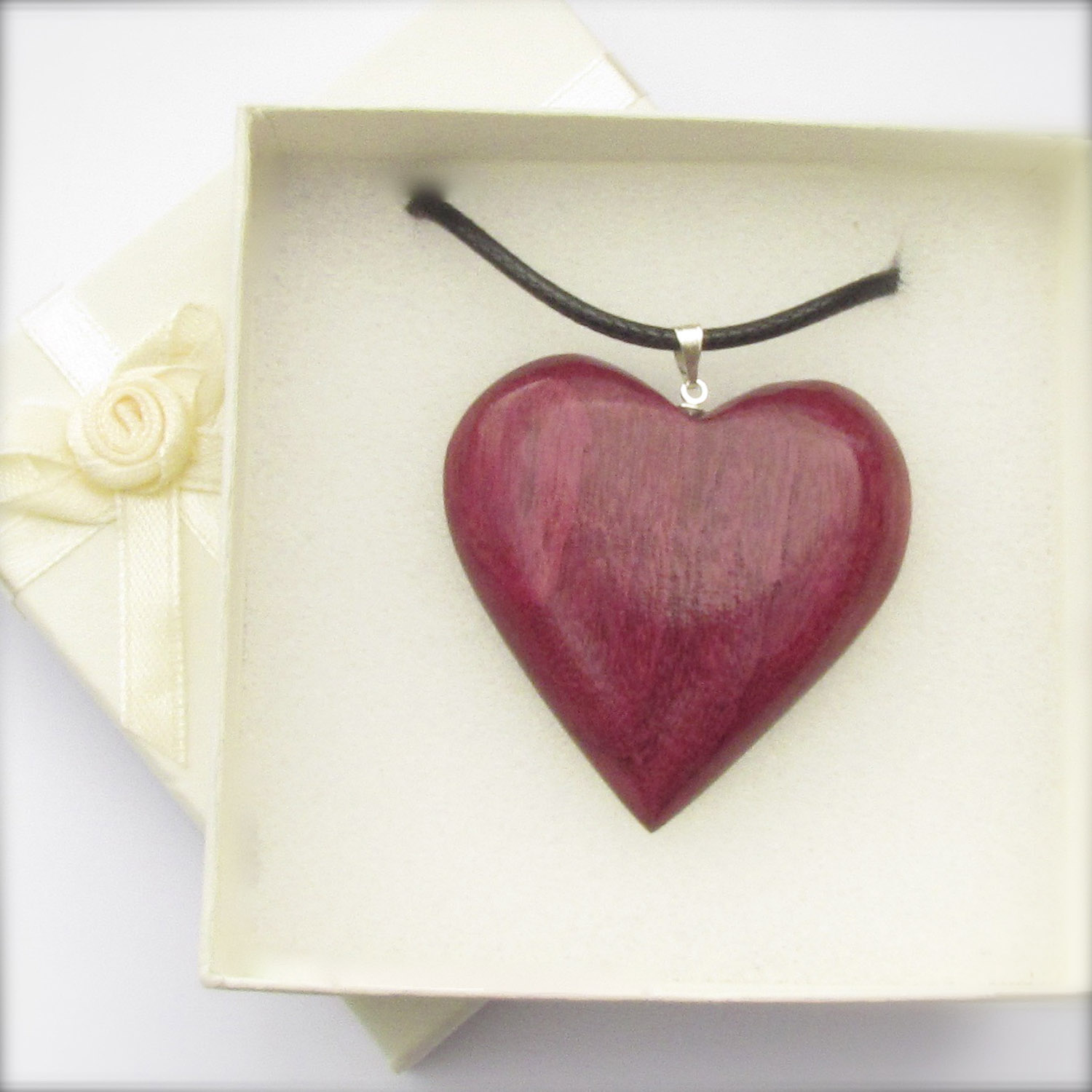 Purple Wooden Heart 