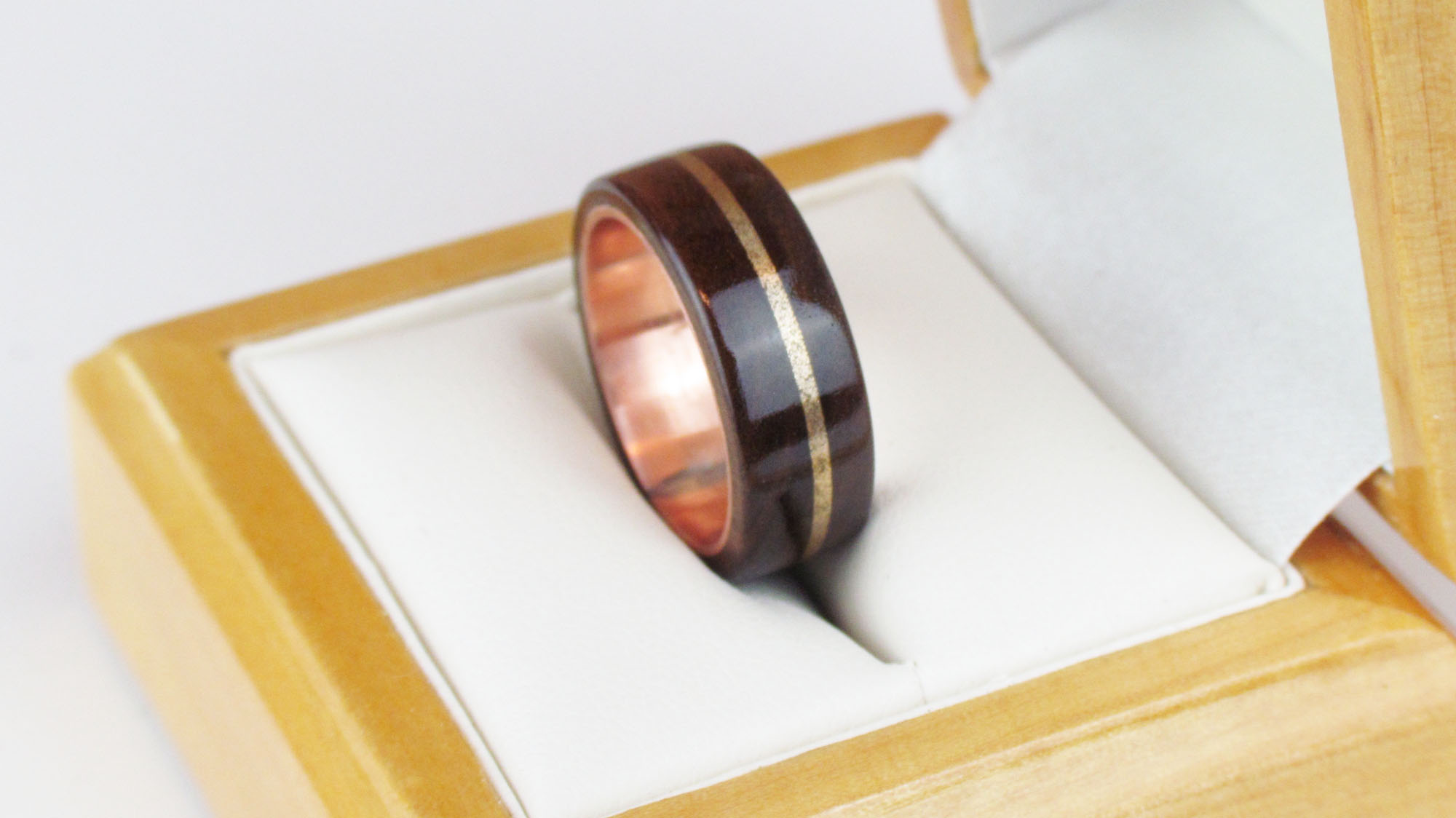 Wooden ring in box