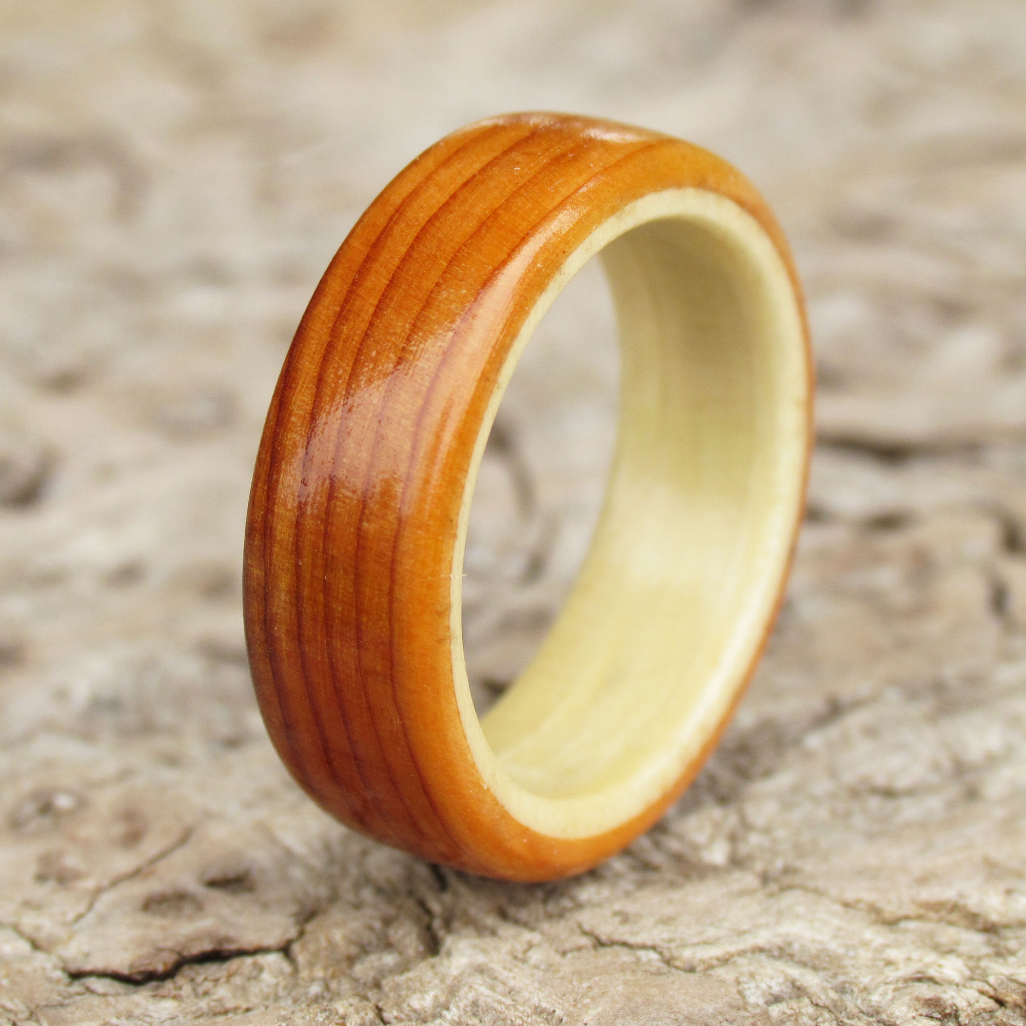 Wood Ring From Yew And Holly trees
