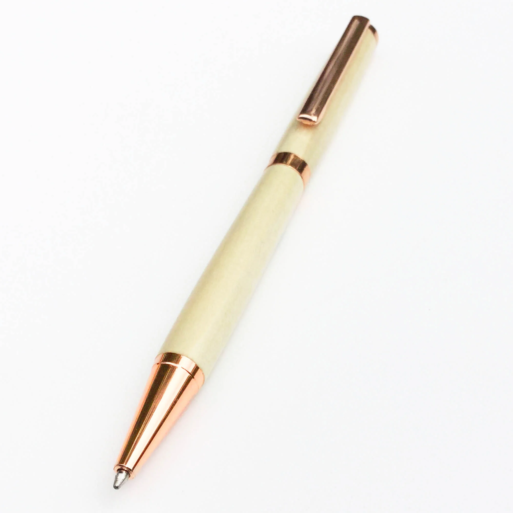 copper and wood pen
